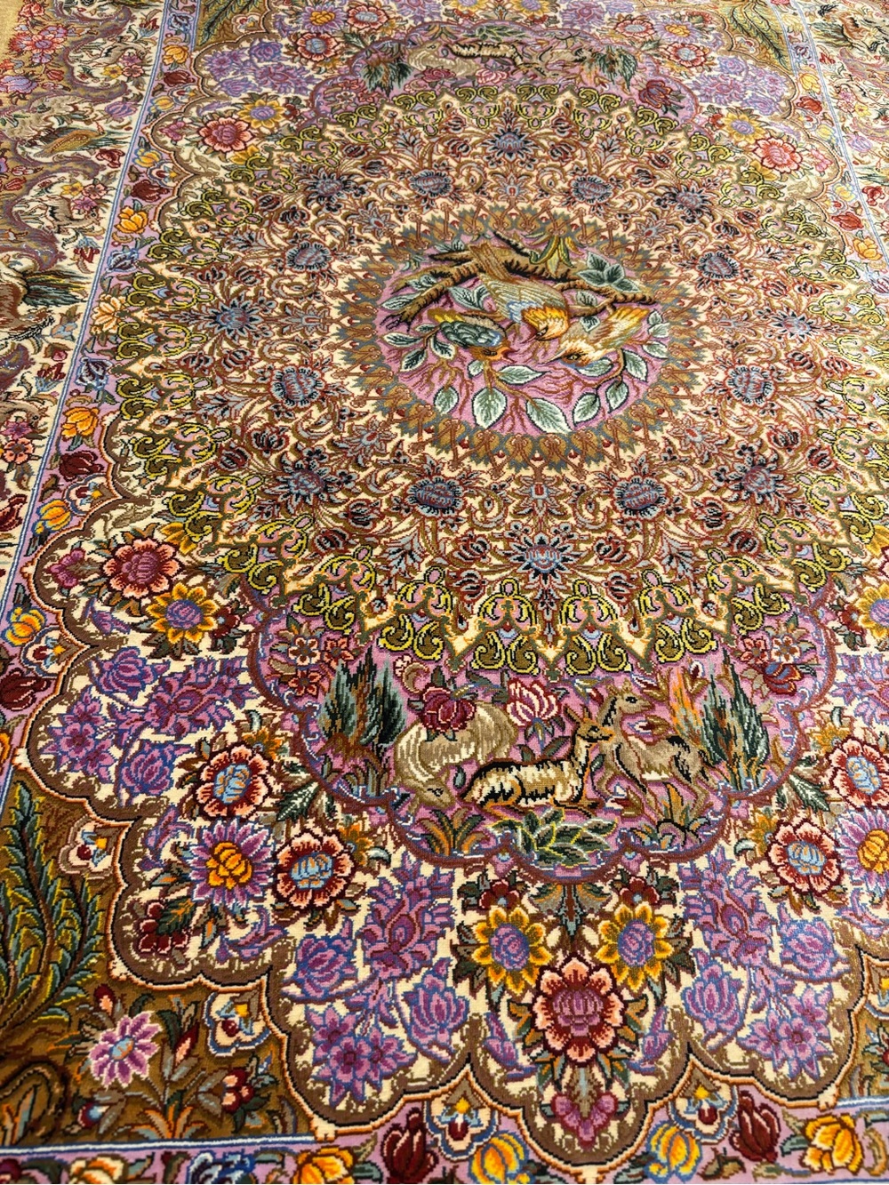 Authentic Handmade Persian Silk Rug – 40.5” × 60” - Picture 2 of 8